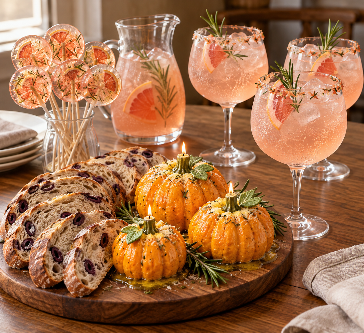 Rosemary Parmesan Pumpkin Trio: Mediterranean Social Pairings